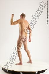 Nude Fighting with knife Man White Slim Short Brown Multi angles poses Realistic